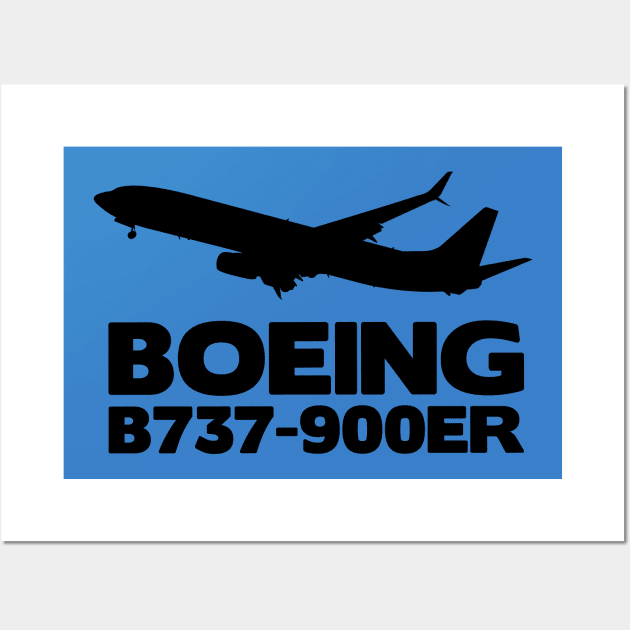 Boeing B737-900ER Silhouette Print (Black) Wall Art by TheArtofFlying